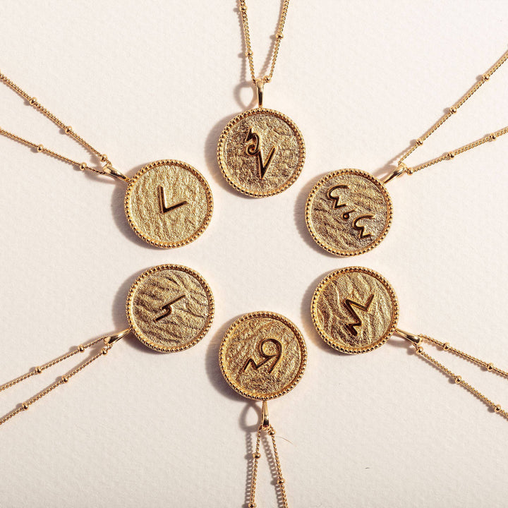 Gold Shorthand Coin Pendants - Choose Your Word