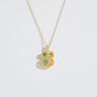 Emerald Gold Lichen Pendant Necklace