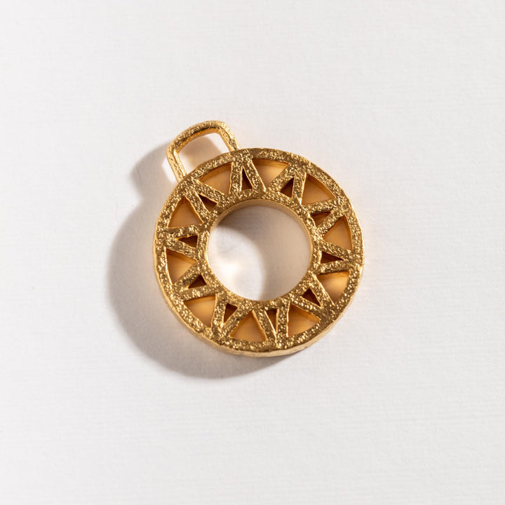 Geometric Disc Pendant - Gold (Pendant Only No Chain)