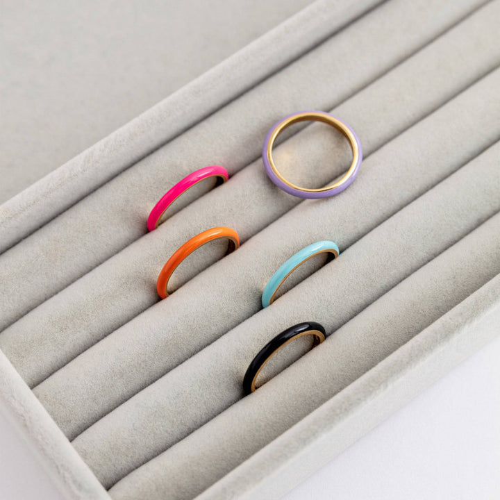 Enamel Colour Ring Collection