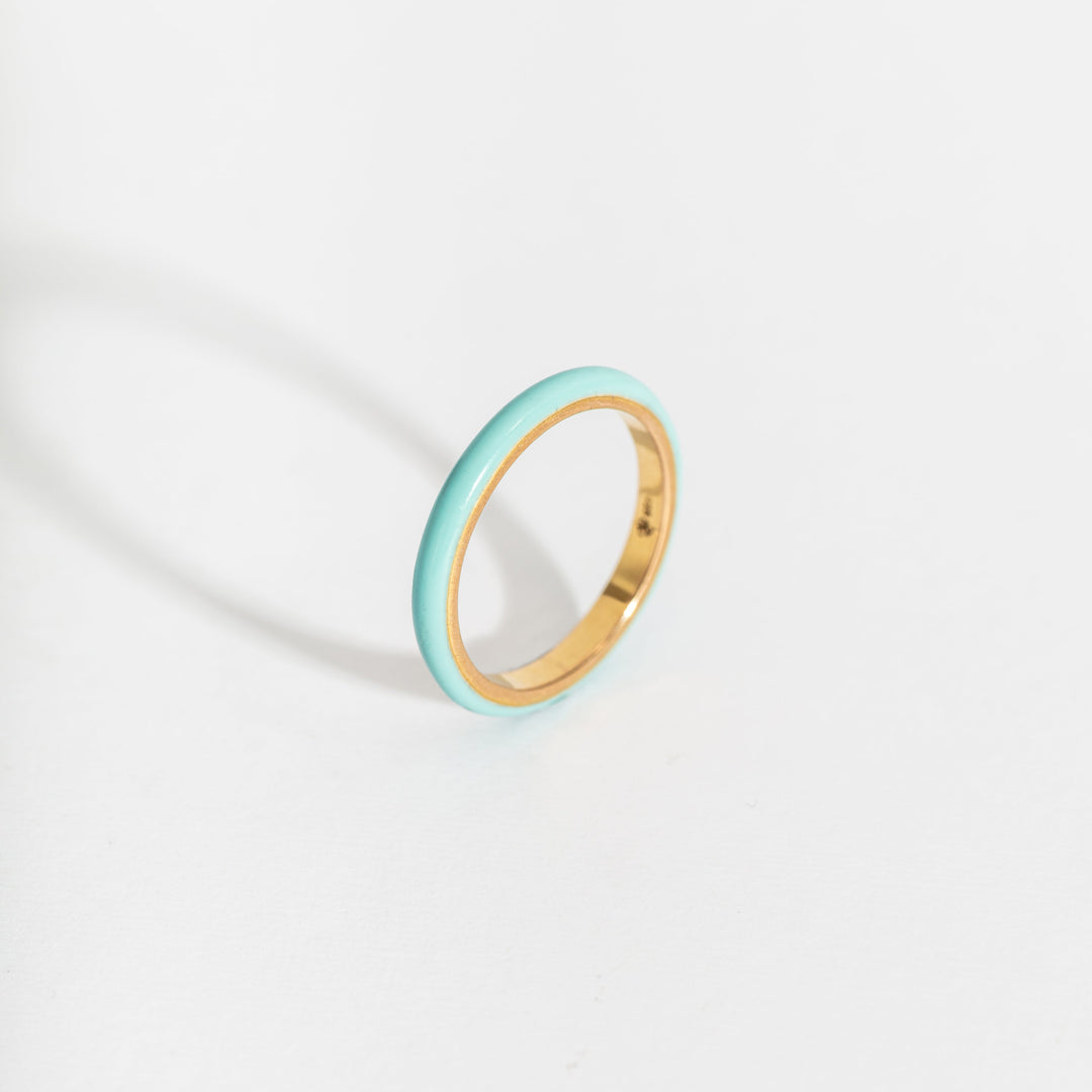 Turquoise Enamel Stacking Ring