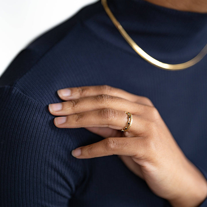 Antique-Textured Gold Stacking Ring