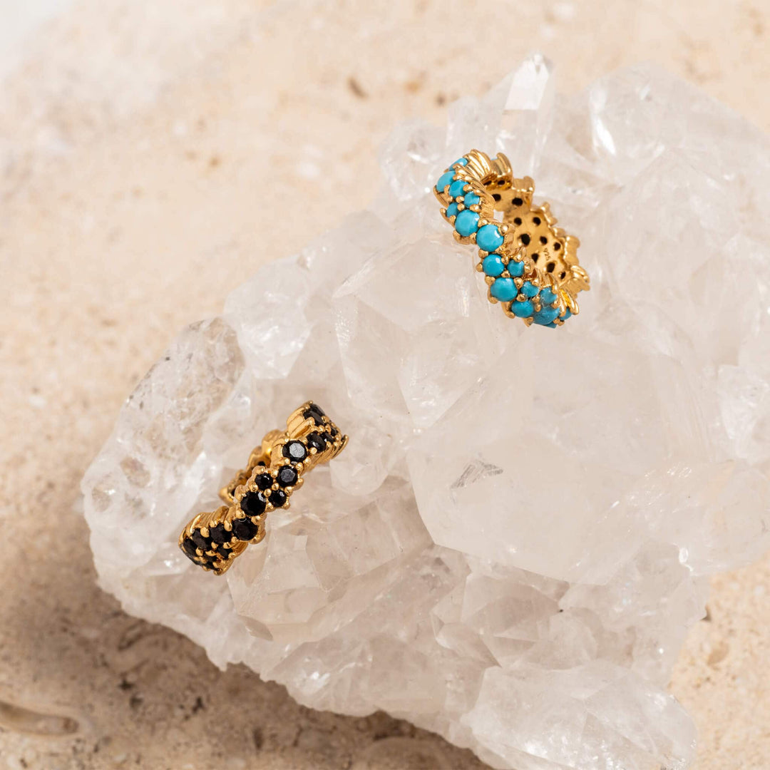 Galaxy gold and Black or Turquoise Ear Cuff