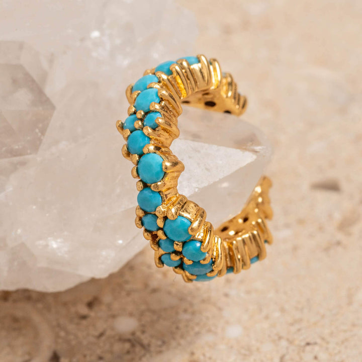 Turquoise And Gold Galaxy Scatter Ear Cuff