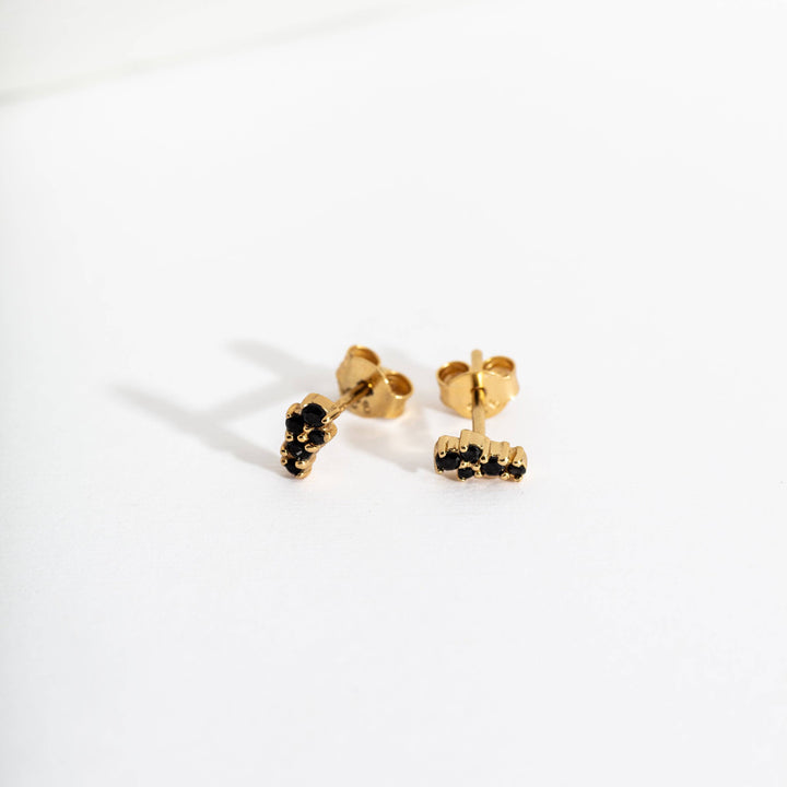 Black and Gold Galaxy Mini Stud Earrings