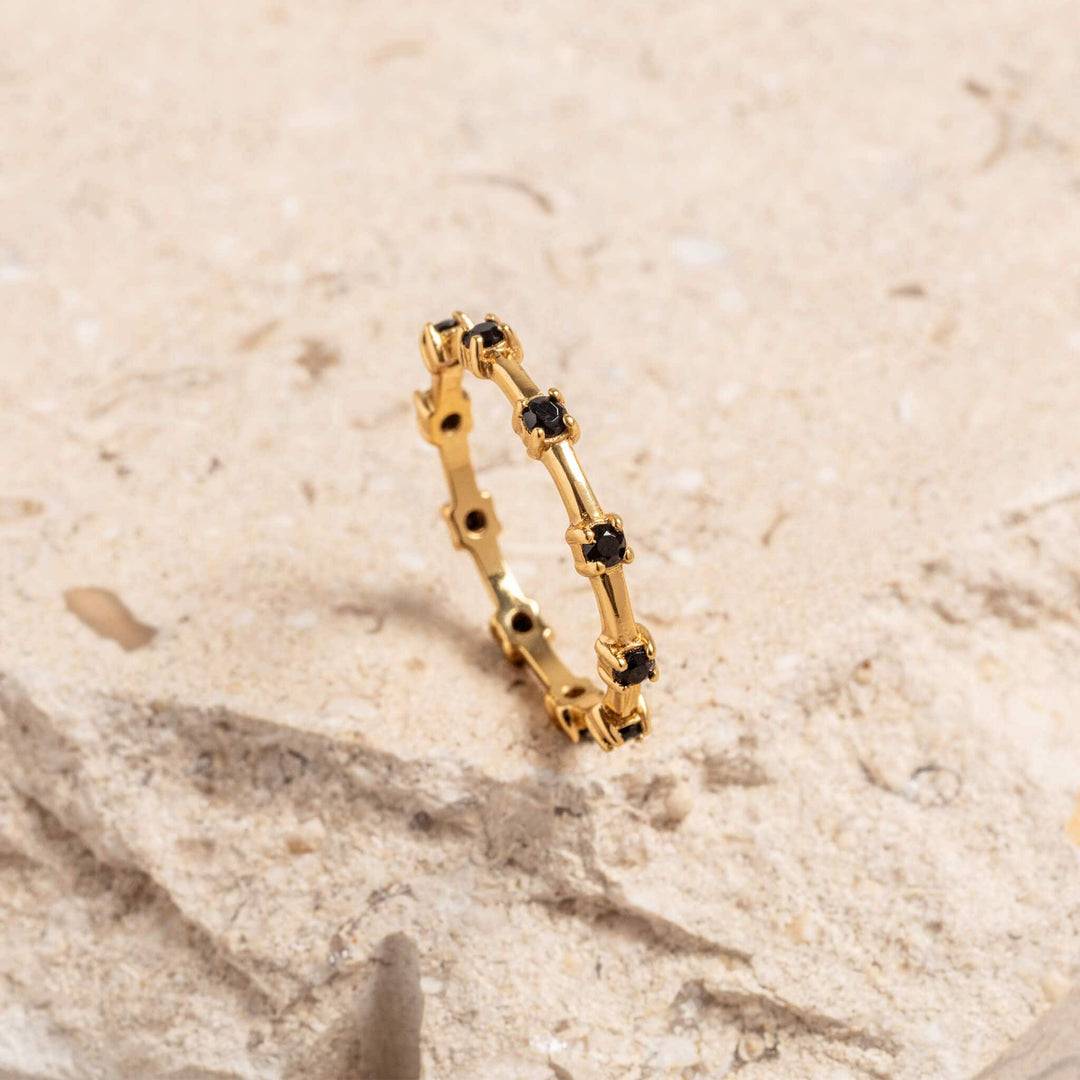 Black and Gold Stacking Ring