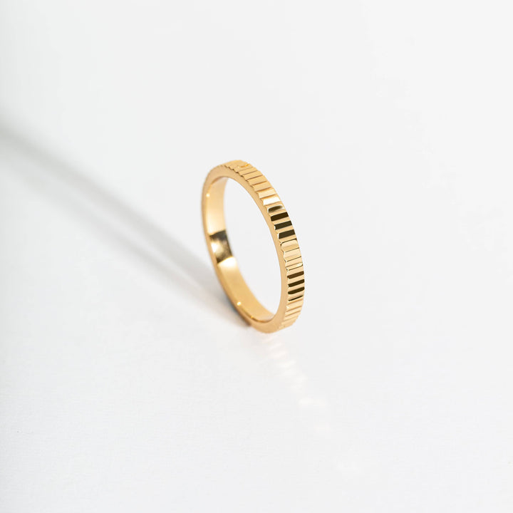 Ridged Gold Minimalist Stacking Ring