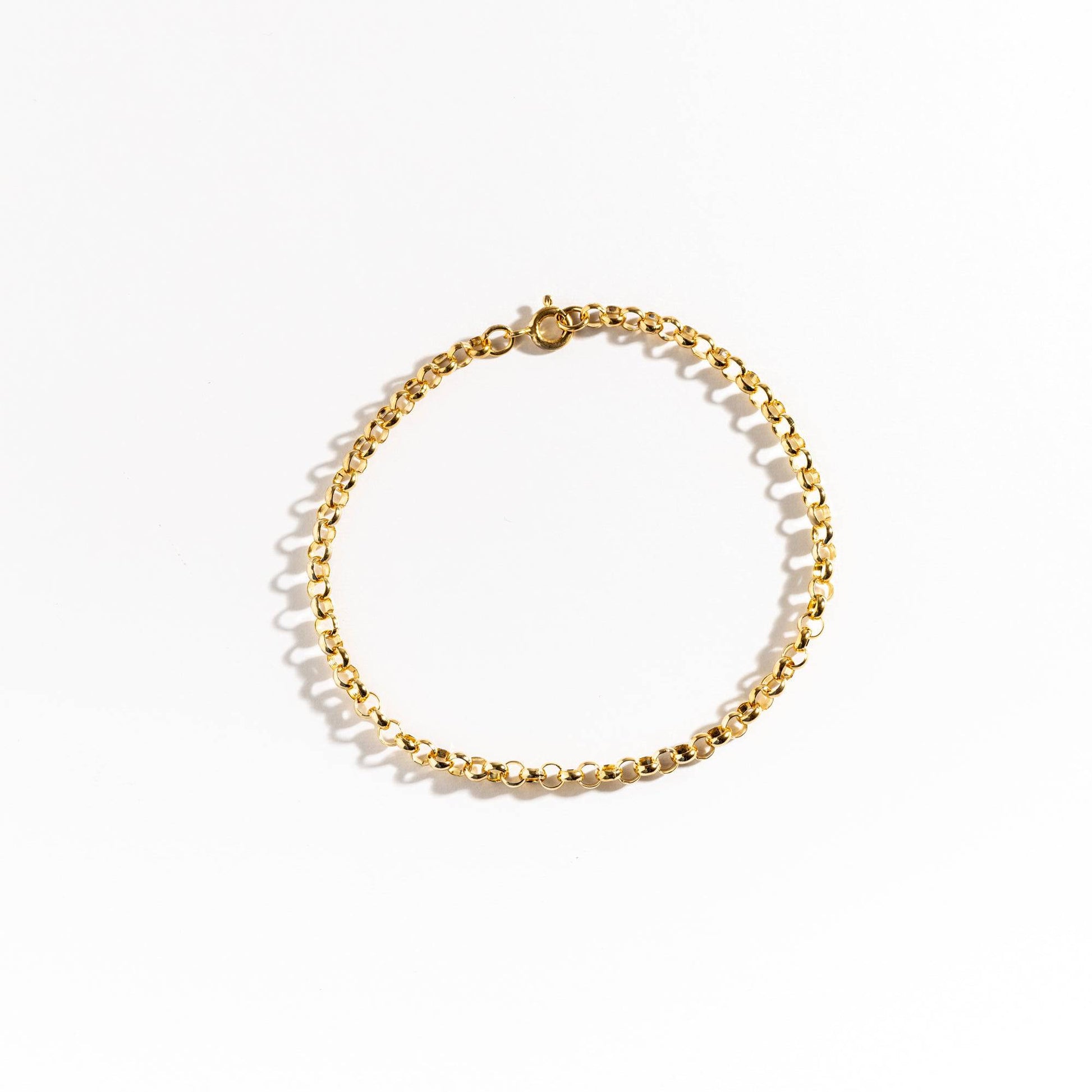 Round Rolo Belcher Gold Chain Bracelet