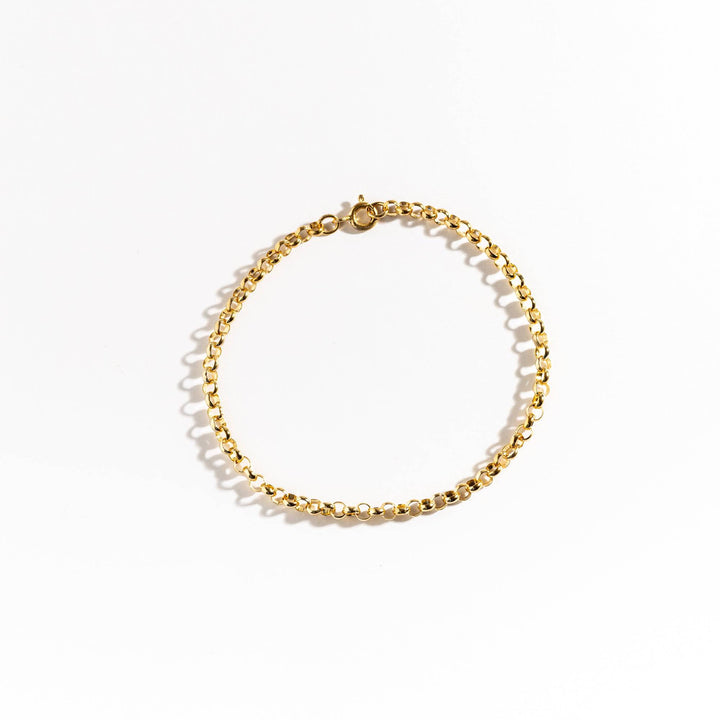 Round Rolo Belcher Gold Chain Bracelet