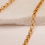 14k gold vermeil rolo belcher chunky chain necklace close up