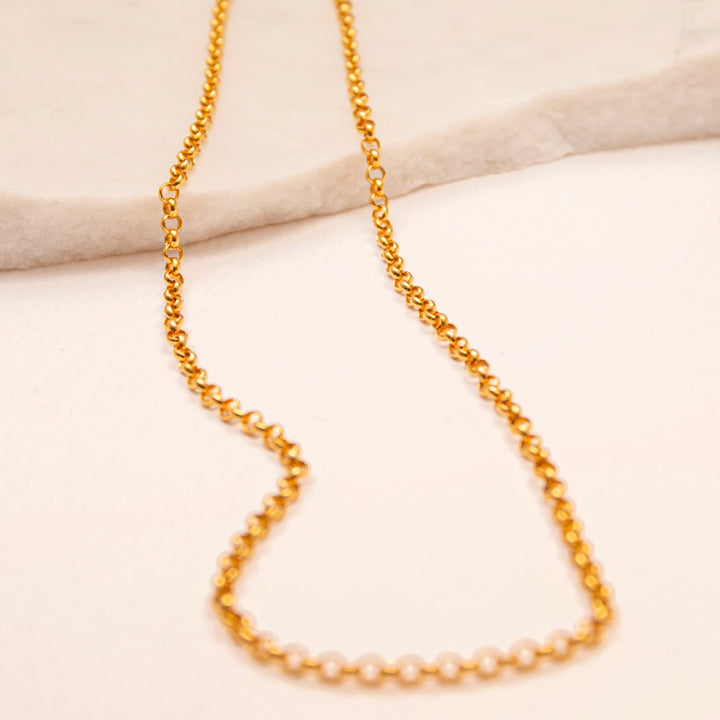 14k gold vermeil rolo belcher chunky chain necklace