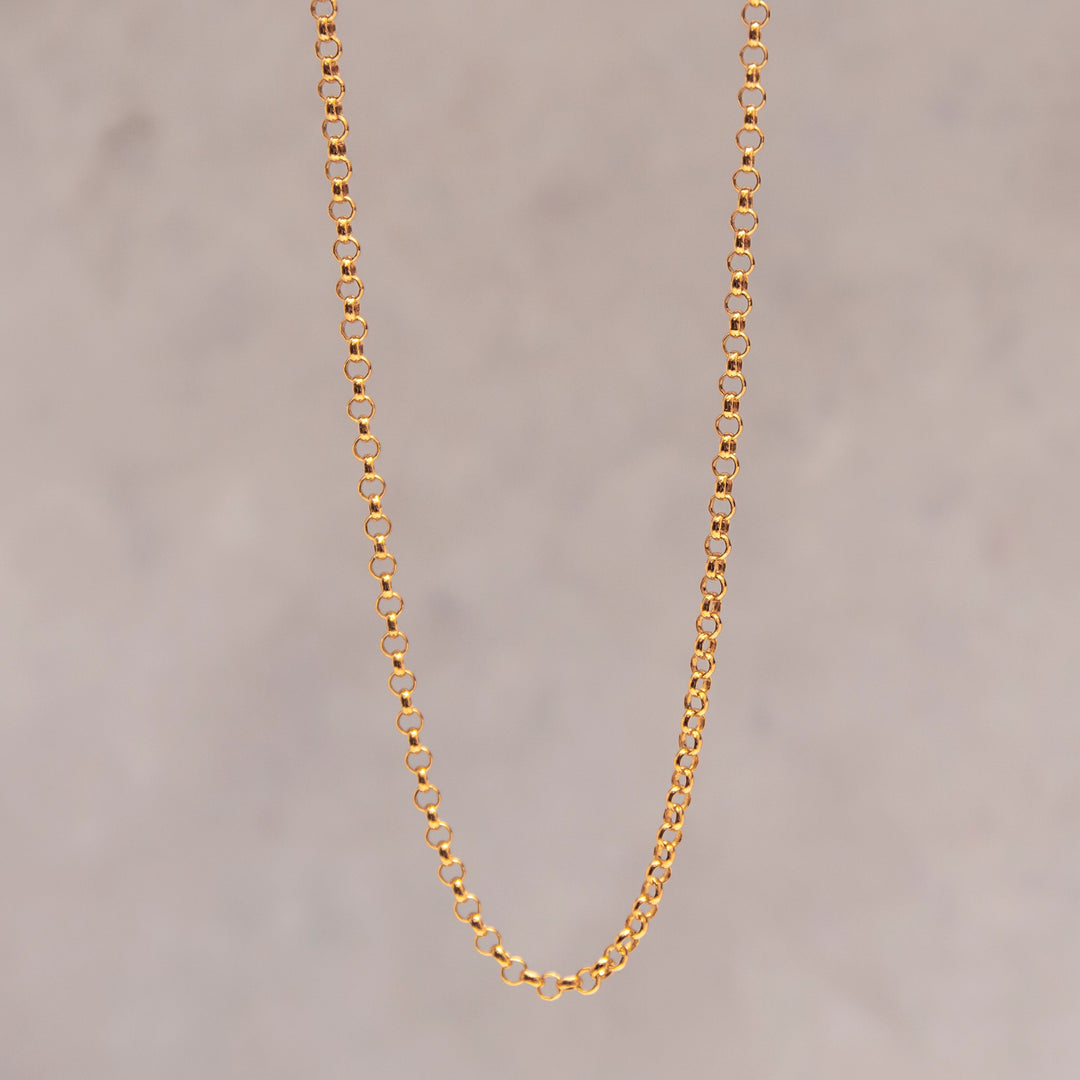 14k gold vermeil rolo belcher chunky chain necklace