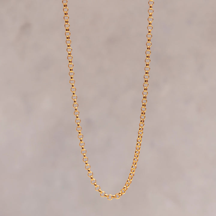 14k gold vermeil rolo belcher chunky chain necklace