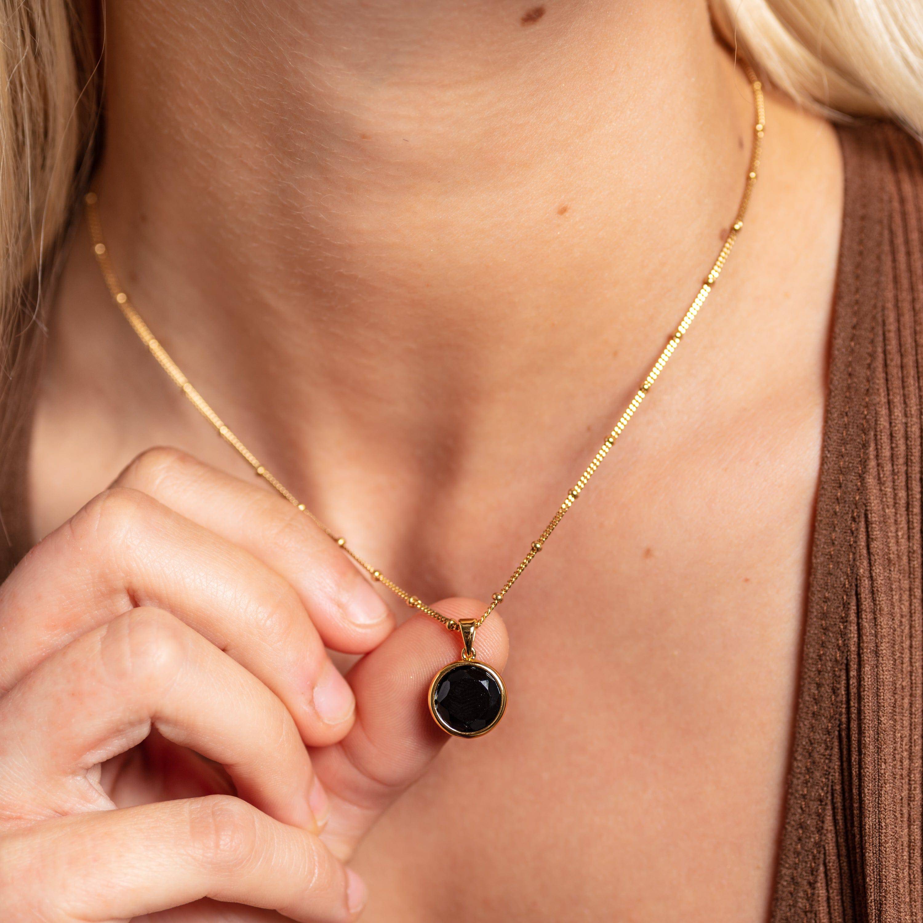 Buy Black Onyx Necklace | Gold Plating – PALMONAS