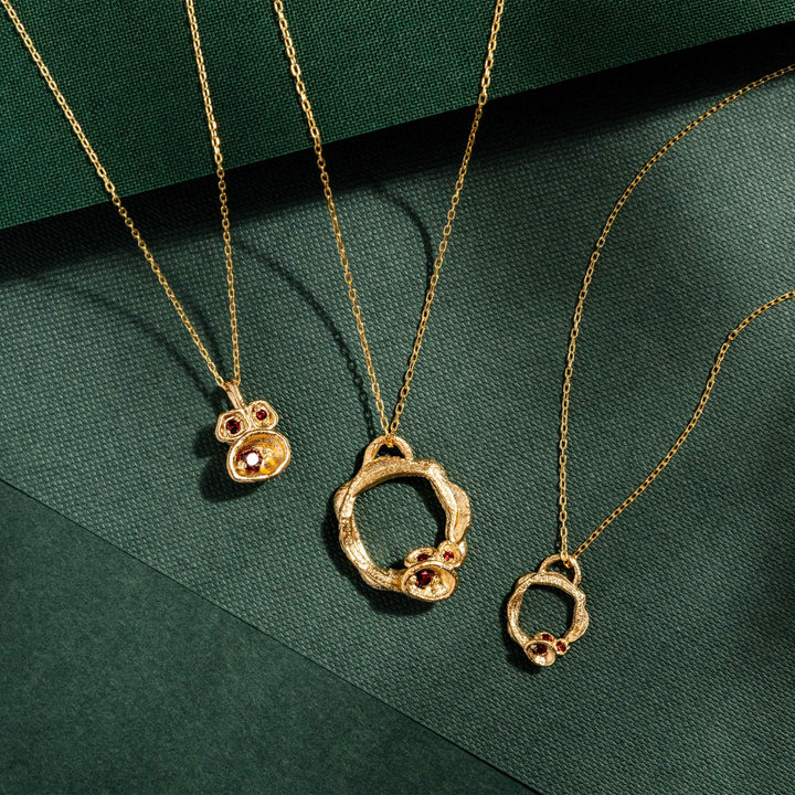 Garnet Gold Vermeil Birthstone Necklace Collection