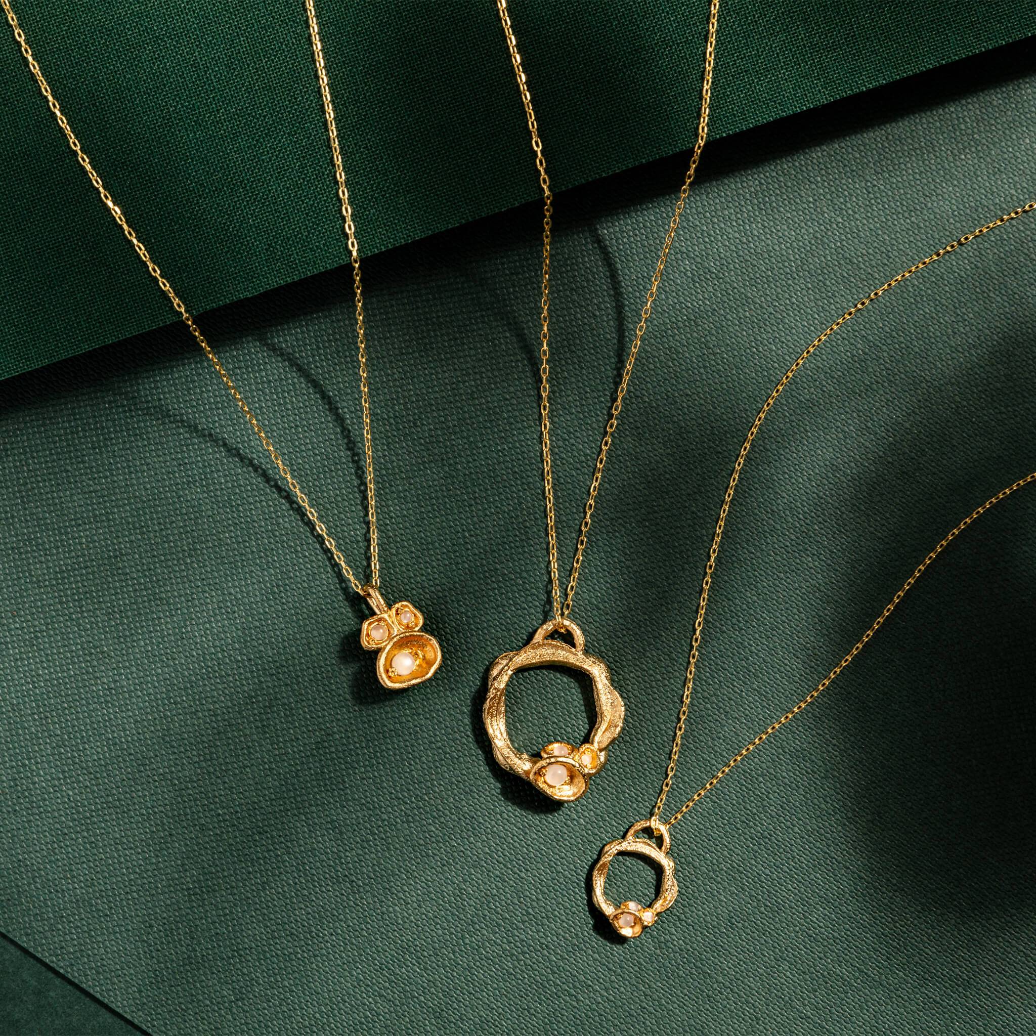 June Birthstone Necklace Moonstone | 18ct Yellow Gold Vermeil | Auree  Jewellery