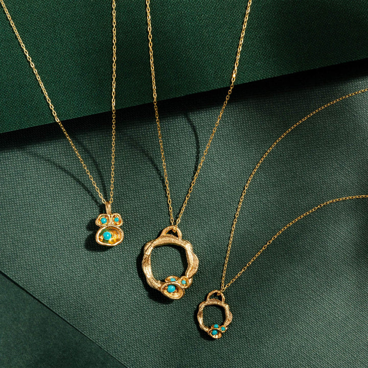 Turquoise Gold Vermeil Birthstone Necklace Collection