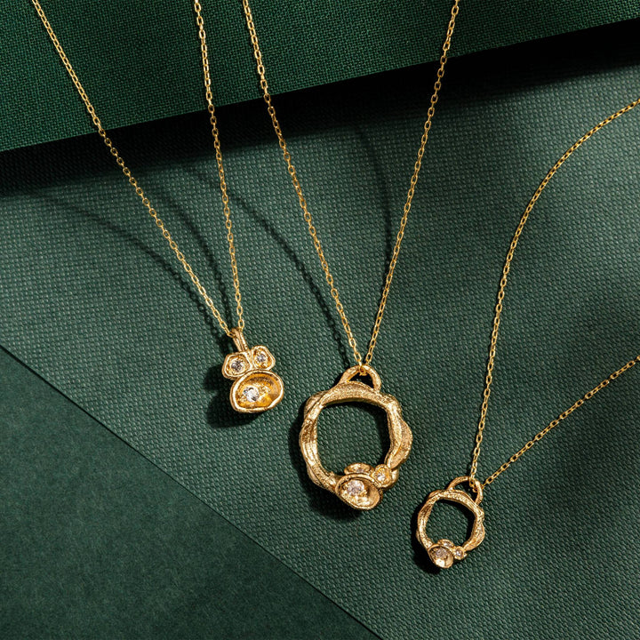 White Topaz 14k Gold Vermeil Birthstone Necklace Collection