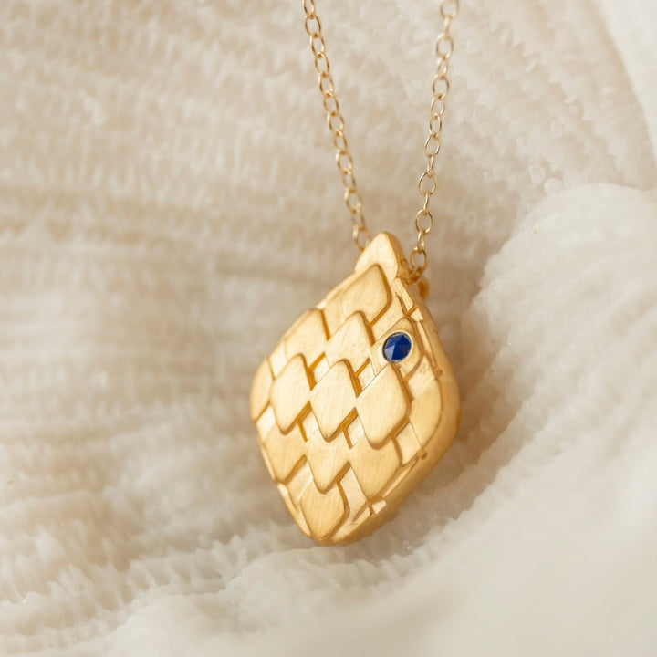 Art Deco Gold Necklace with Lapis Lazuli