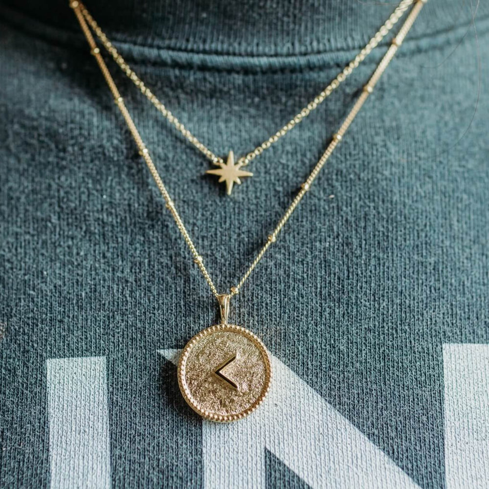 Brushed Gold North Star Necklace