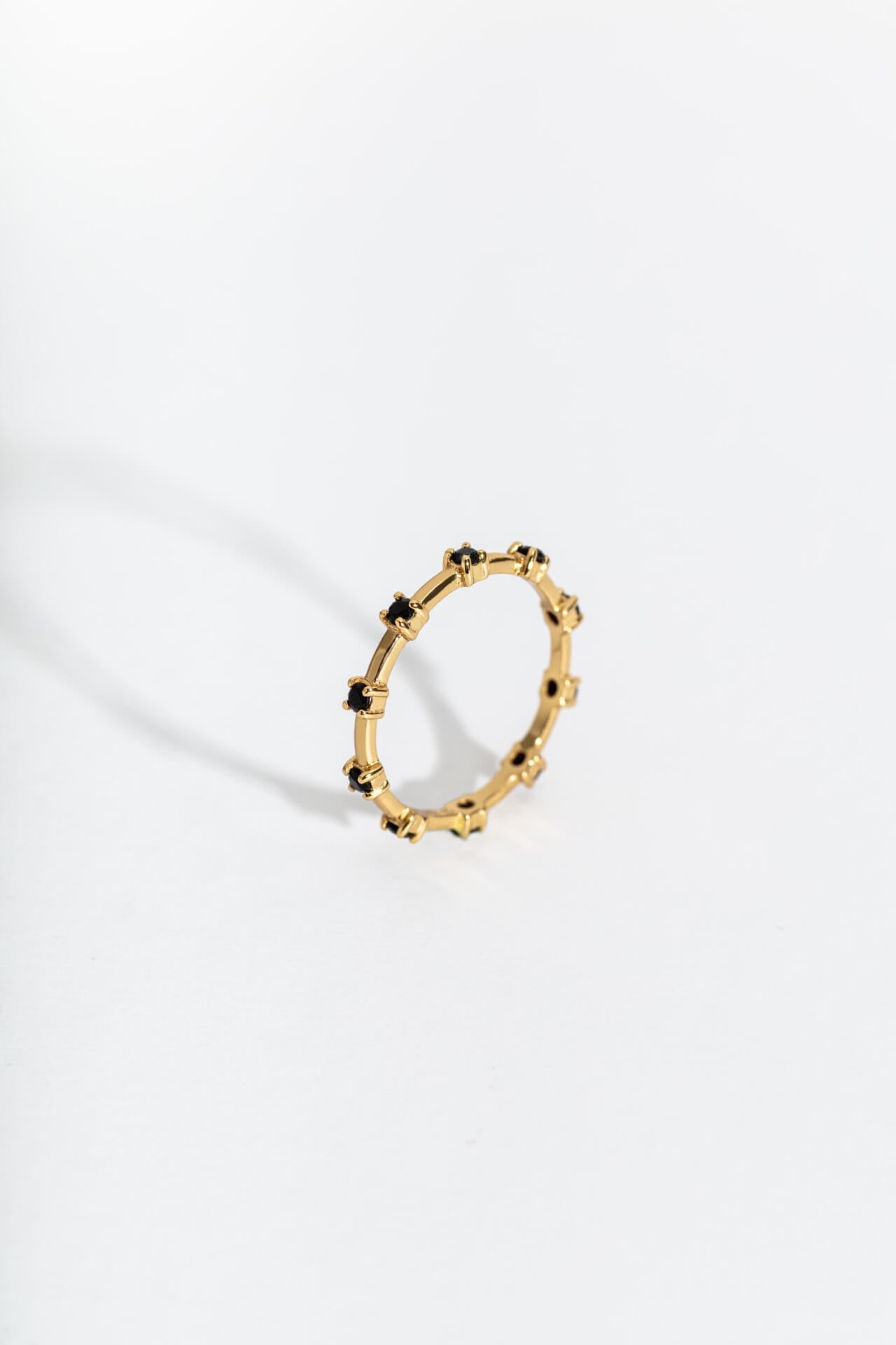 Black and Gold Studded Stacking Ring