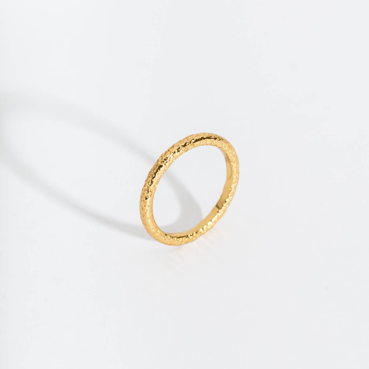 Antique-Textured Gold Stacking Ring