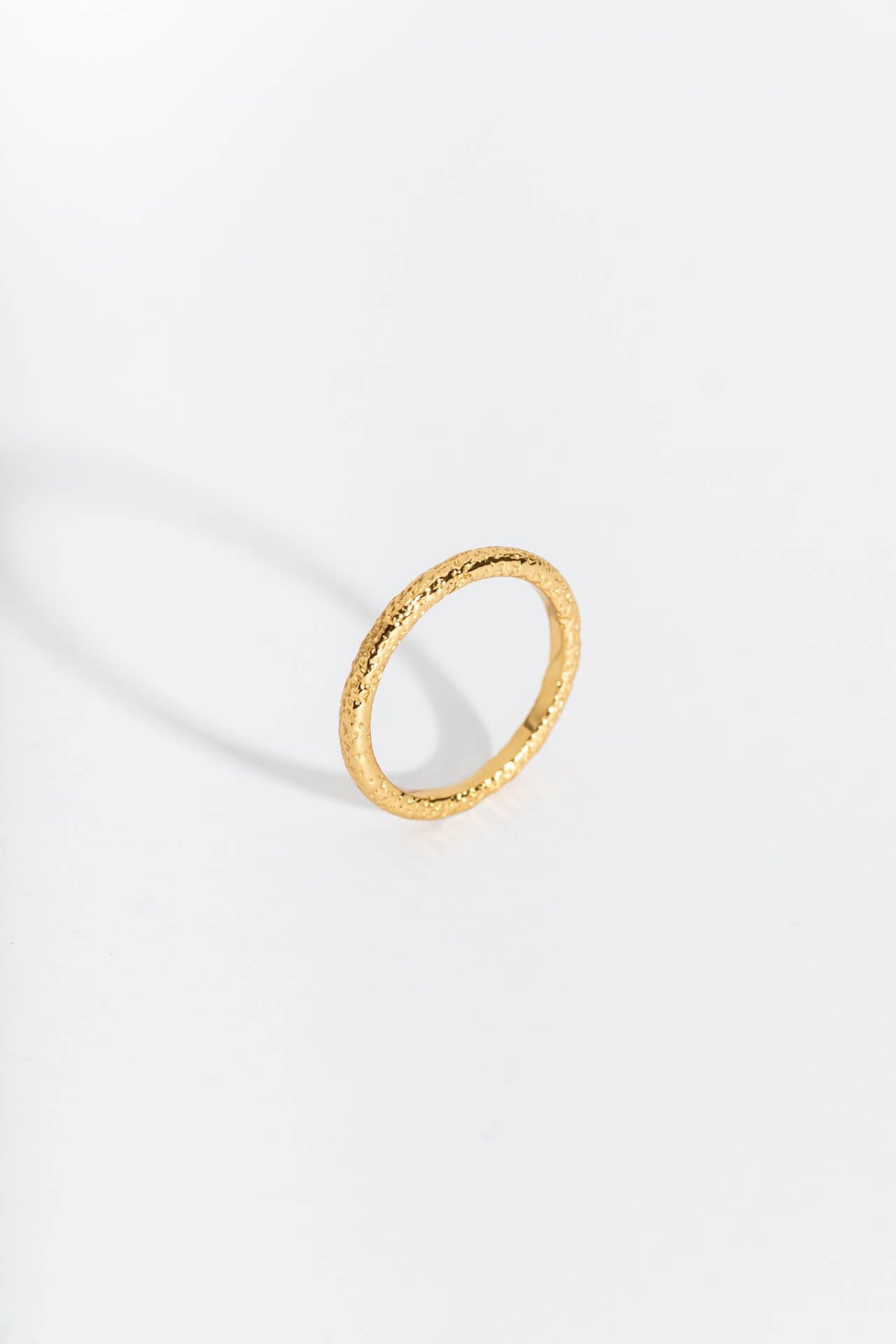 Antique-Textured Gold Stacking Ring