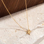 18k gold vermeil brushed north star necklace