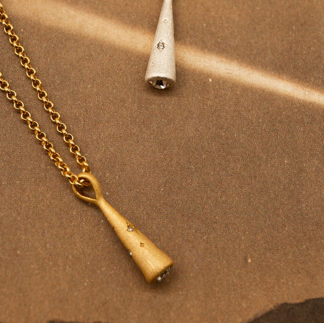 Comet Charm Necklace in recycled silver and 18k gold vermeil - Claire Hill Designs