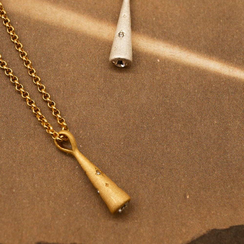 Comet Charm Necklace in recycled silver and 18k gold vermeil - Claire Hill Designs