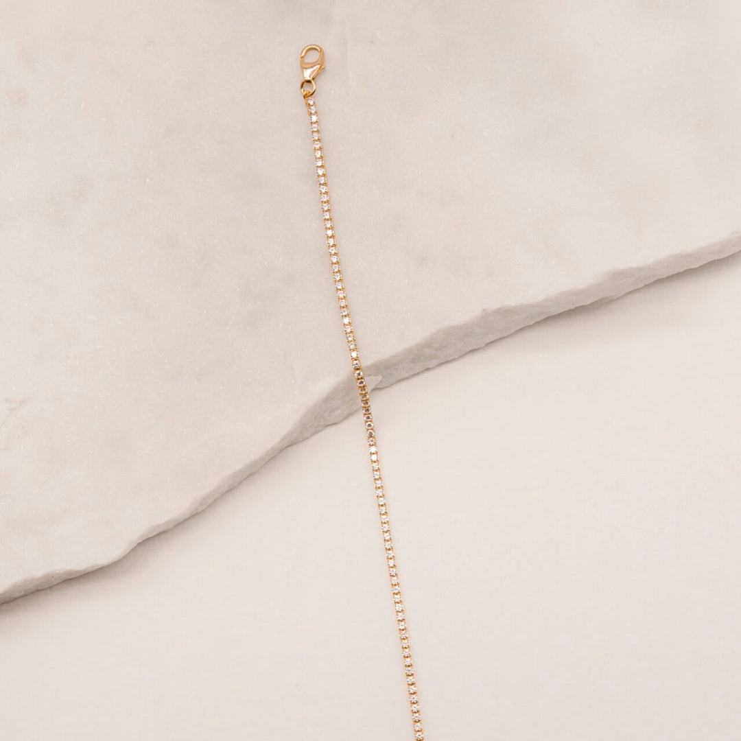 Sparkly Cubic Zirconia Gold Tennis Bracelet