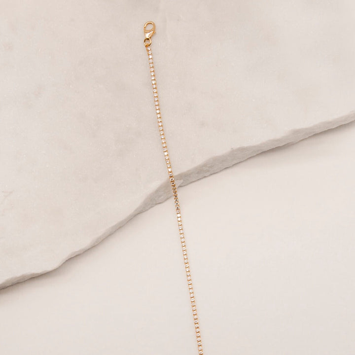 Sparkly Cubic Zirconia Gold Tennis Bracelet
