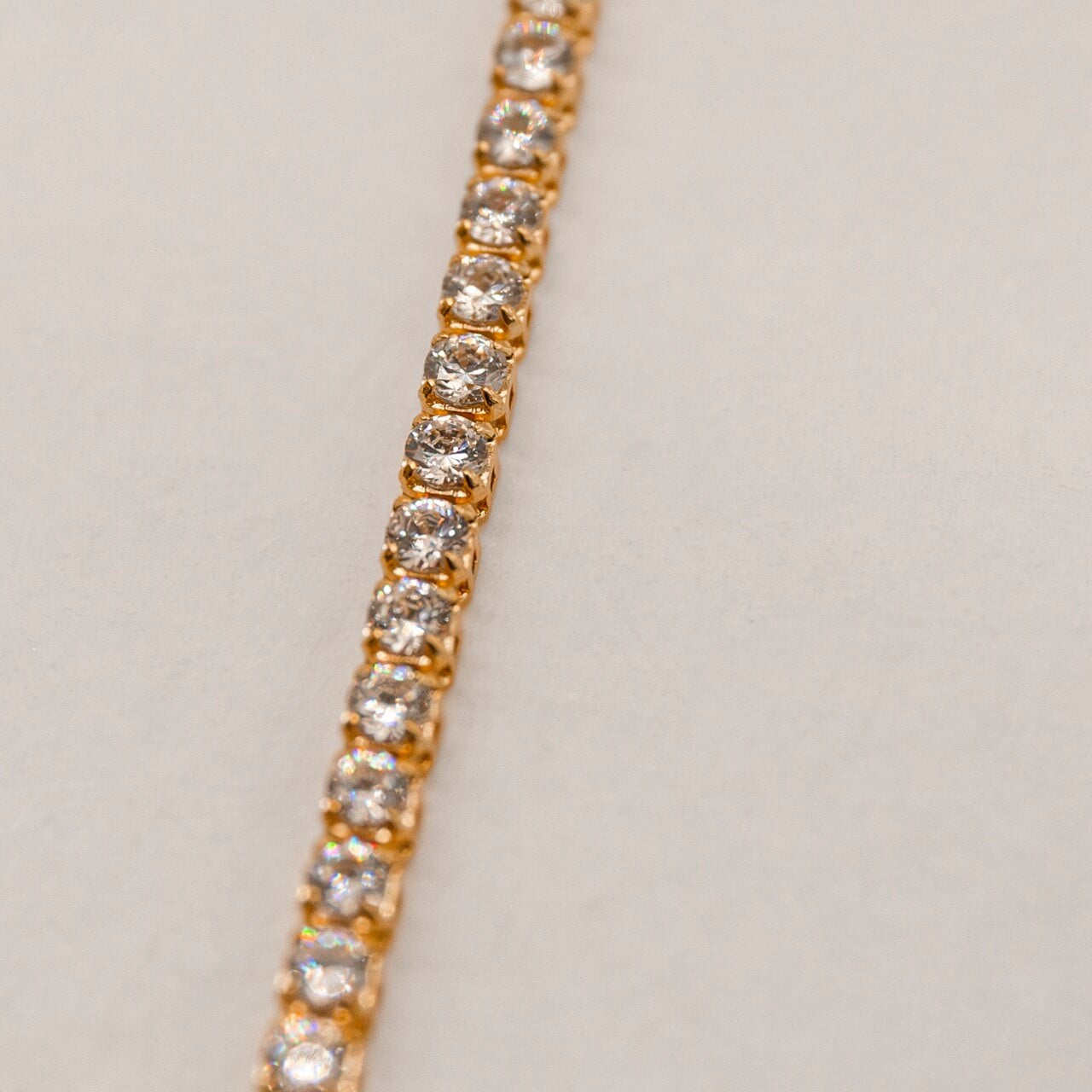 Sparkly Cubic Zirconia Gold Tennis Bracelet