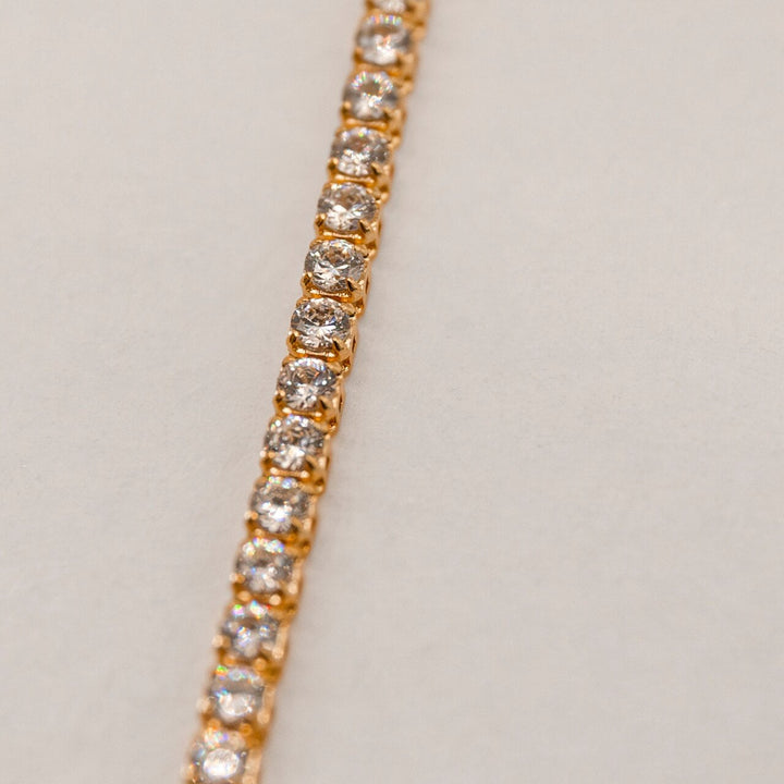 Sparkly Cubic Zirconia Gold Tennis Bracelet