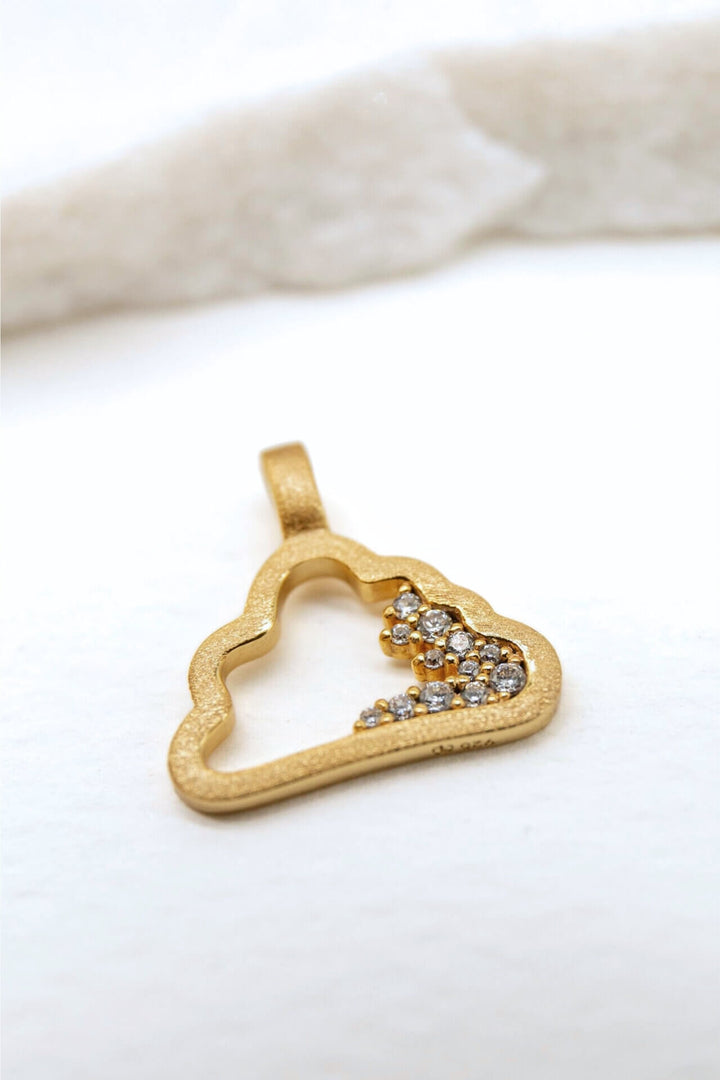 Sparkly Gold Cloud Charm Pendant