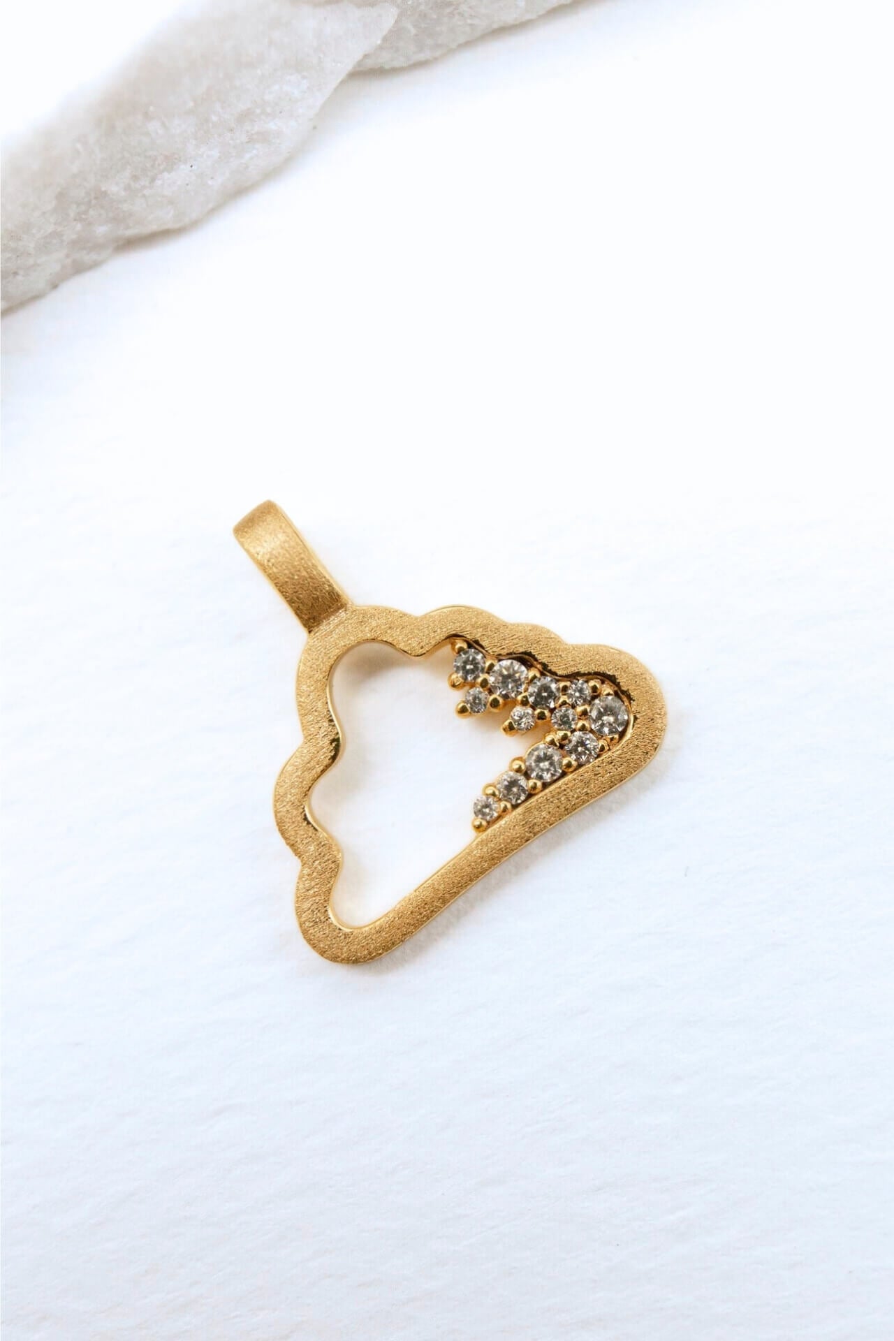Sparkly Gold Cloud Charm Pendant