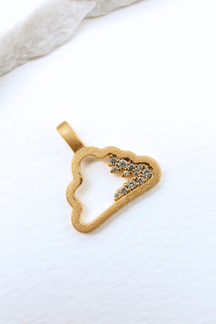 Sparkly Gold Cloud Charm Pendant