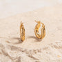  Chunky diamond cut 18k gold vermeil hoop earrings