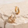  Chunky diamond cut 18k gold vermeil hoop earrings