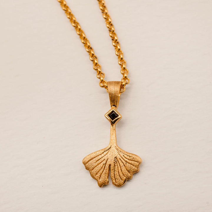 Ginkgo Leaf Gold Charm Necklace