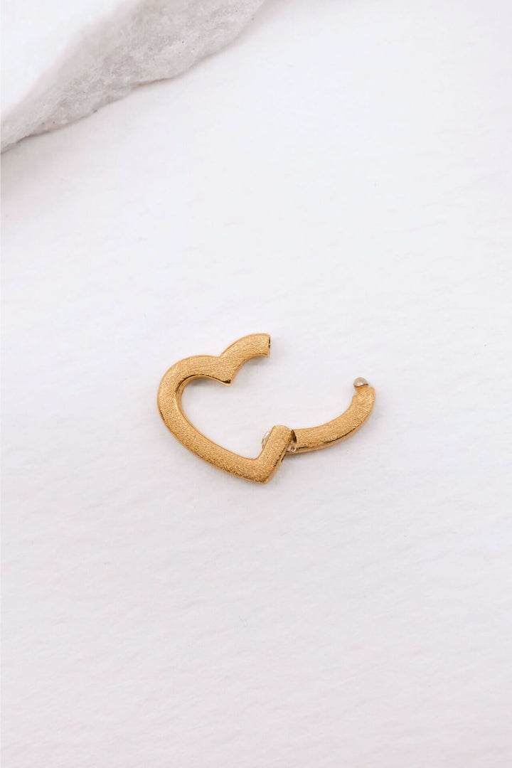 18k gold vermeil brushed heart connector