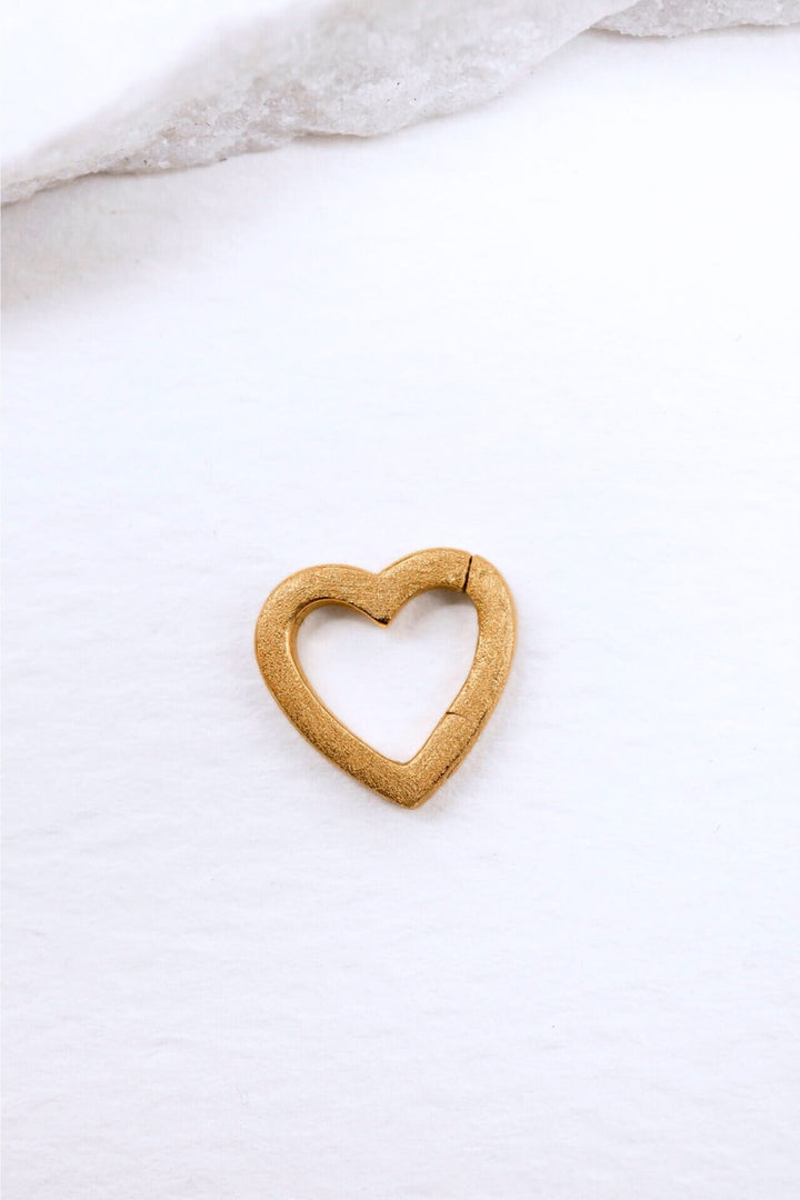 18k gold vermeil brushed heart connector