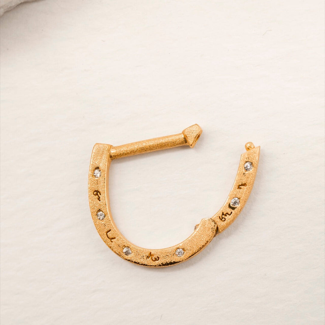 Sparkly Gold Horseshoe Connector