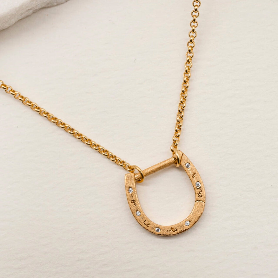 Sparkly Gold Horseshoe Necklace
