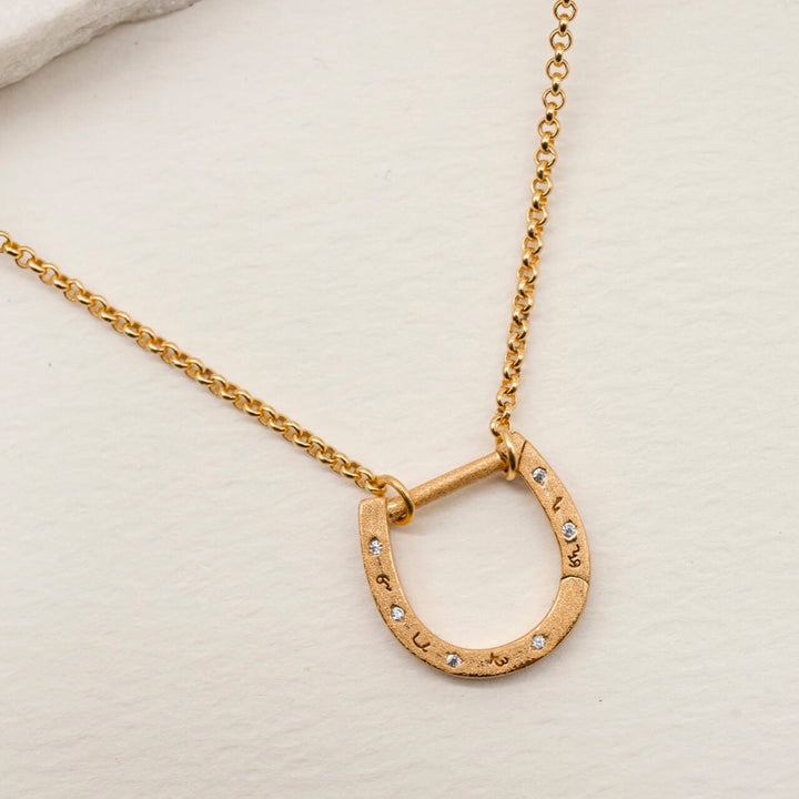 Sparkly Gold Horseshoe Necklace