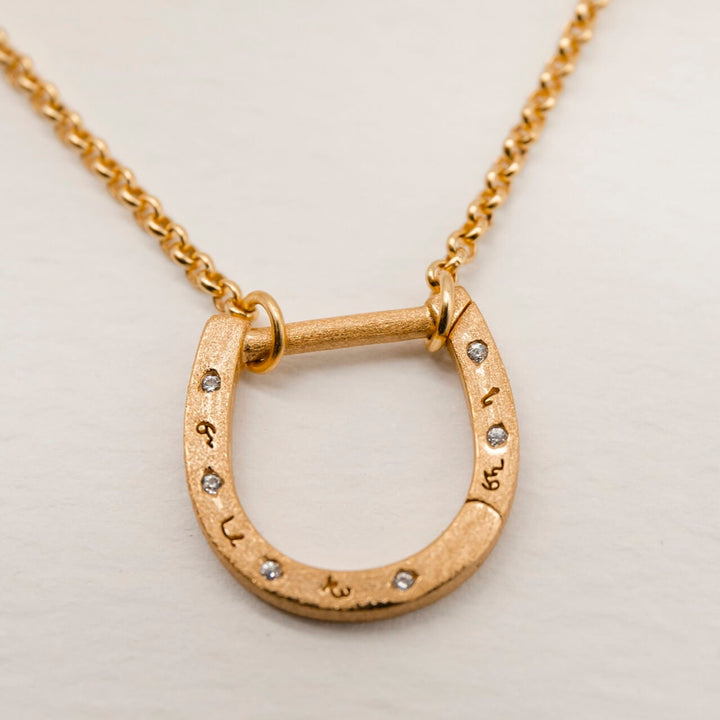 Sparkly Gold Horseshoe Necklace