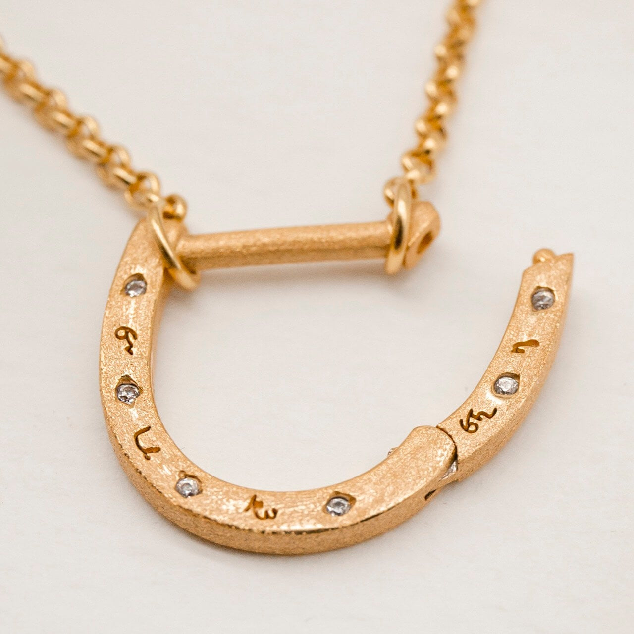 Sparkly Gold Horseshoe Charm Necklace | Claire Hill – Claire Hill