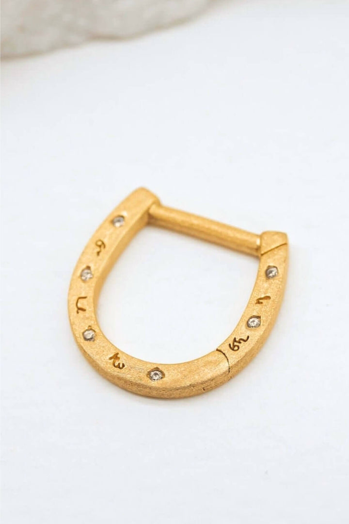 Sparkly Gold Horseshoe Connector