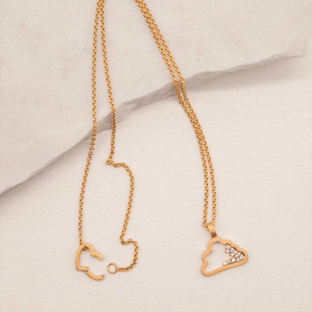 Sparkly Gold Cloud Charm Necklace