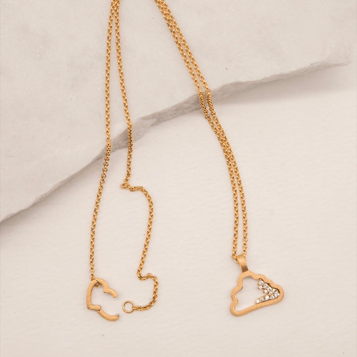 Sparkly Gold Cloud Charm Necklace